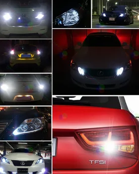 AutoEC 2x 1156 1157 LED Čipy O5 7W Vysoký Výkon BA15S Auto LED Žiarovka Auto Žiarovka 12V s Projektorom Objektív zadné Svetlo #LF13