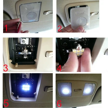 AutoEC Interiéru Vozidla Zrkadlo Na Líčenie Svetlo T6.3 6SMD 4014 LED 28mm/31mm Dome Dvere Čítanie Batožiny špz Žiarovky DC12V #LK134