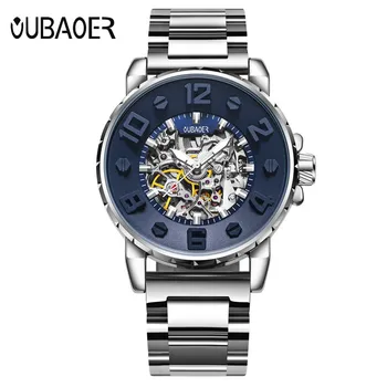Automatické mechanické hodinky OUBAOER muž business pánske hodinky slávnej značky Módnych Bežné Hodinky mužov erkek prúd