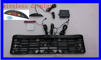 Automobily špz zadné parkovacie senzor na Registráciu Doska Držiak led displej wireless 2 senzor parkovania auto v Exteriéri
