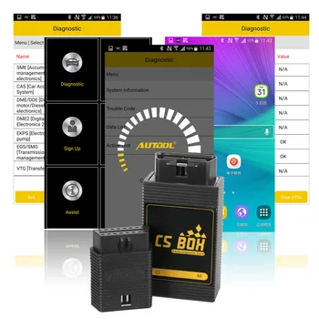 AUTOOL CS BOX OBDII Multi Systém WiFi Diagnostický Nástroj, ATĎ Airbag ABS Tlačidlo Kódovanie pre Android Tablet PC, Smart Phone