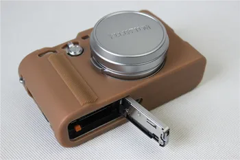 AYdgcam Mäkké Fotoaparát Silikónové puzdro Pre Fujifilm X100F X100-F Gumy Fotoaparát Prípade Taška Kože, Hnedá Čierna Sivá