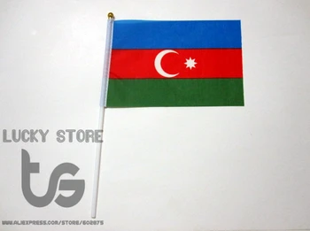 Azerbajdžan doprava zadarmo Rukou máva Vlajkou 10pcs/set Azerbajdžan Národnej Vlajky 14*21 cm