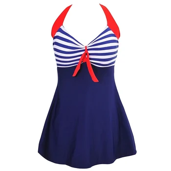 AZUE Ženy Letné Šaty Vintage Námorník Popruhy Plus Veľkosť Plážové Šaty s uväzovaním za Pin Up V-Neck Beach Šaty