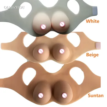 B pohára nositeľné realistické silikónové formy prsia béžová biela opálenie pokožky transgender a crossdressing falošné prsia 1000