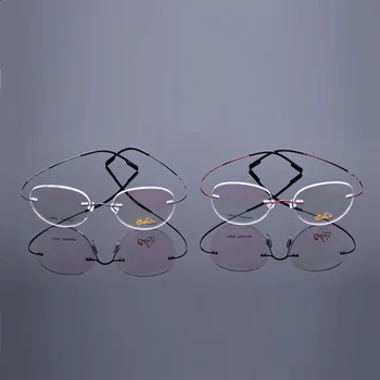 B titanium super elastické ultra ľahké bez obrúčok okuliare rám okuliare krátkozrakého oči 8506 Okrúhle alebo štvorcové šošovky oculos de grau8502