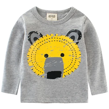 Baby Chlapci T shirt Deti Oblečenie 2018 Medveď Cartoon Vzor Oblečenie Chlapci Dlhý Rukáv Topy Deti T-shirts pre Chlapca Mikinu