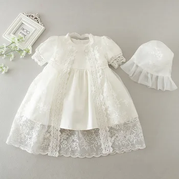 Baby girl šaty výšivky pearl 1 rok narodeniny šaty svadobné party krst dieťa dievča oblečenie pre 3-24 mesiac