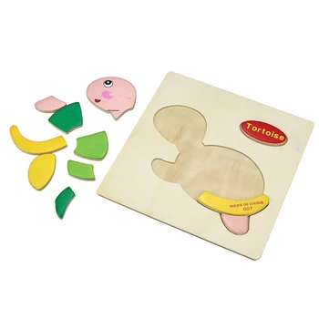 Baby Hračky Drevené Puzzle Roztomilý Kreslený Zvierat Inteligencie Deti Vzdelávacie Darček Mozgu Teaser Deti Tangram Tvary Skladačka darček