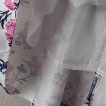 BACHASH Koleno Dĺžke Bežné Sukne 2017 Jeseň Jar Vintage Kvetinový Vytlačené plesové Šaty, Skladaný Midi Ženy Sukne Saias Pre Ženy