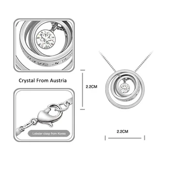 BAFFIN 8 farieb Deň matiek darček sústredné kruhy crystal prívesok náhrdelník Vyrobený s Rakúskymi PRVKY pre ženy