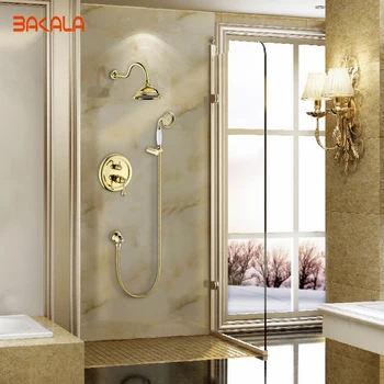 BAKALA Kvalitnej Chróm / Zlatá Povrch Nástenné Sprchové Batérie pre Kúpeľňa 8