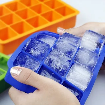 BAKER DEPA 15 dutín štvorcového tvaru silikónové zásobník na ľadové kocky veľké veľkosť ľadu plesne Kuchynské Príslušenstvo CDSM-617
