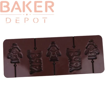 BAKER DEPA 5 Dutiny DIY Cake Zdobenie Nástroj Silikónové Lízatko Formy Anjel a DIEŤA CDSM-595