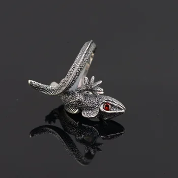 BALMORA Autentické 925 Sterling Silver Lizard Otvoriť Prstene pre Mužov Punk Osobné Krúžok Červených Očí Zvierat Šperky Anillos SY21897