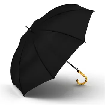 Bambusu, Ratanu Zahnutá Rukoväť silnému vetru Semi automatic dlho dáždnik mužov Tvorivé veľký Vonkajší žien Business dáždniky