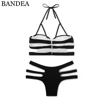 BANDEA Push up bikini Sexy plavky ženy Plavky vystrihnúť Bikini Set pevné plaviek Halter Top maillot de bain femme 2018