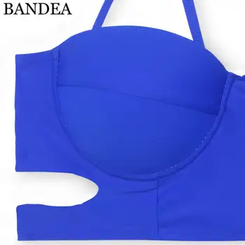 BANDEA Push up bikini Sexy plavky ženy Plavky vystrihnúť Bikini Set pevné plaviek Halter Top maillot de bain femme 2018