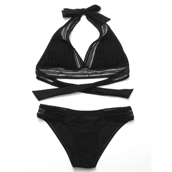 BANDEA značky bikini set ženy sexy plavky s uväzovaním za top plavky oka duté z plavky kríž biquini čalúnenia maillot de bain HA556