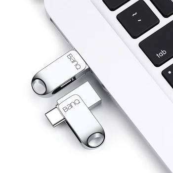 BanQ C61 USB Flash Disk 32GB OTG Kovové USB 3.0 Pero Jednotky Kľúč 64GB Typ C Vysoká Rýchlosť kl ' úč Mini Flash Memory Stick 16GB
