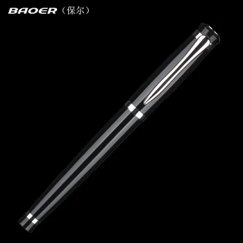 Baoer 508 Luxusný Čierny a Strieborný Klip Roller guličkové Pero s 0.7 mm Black Atramentová Náplň s Pôvodnou Darčeka Darček Guľôčkové Perá