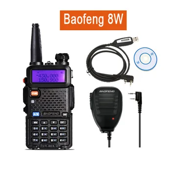 Baofeng UV-5R 8W Walkie Talkie UV8HX Dual Band Ham Rádio,Sestra Baofeng Kábel UV82 UV-82 rádio comunicador profissional GT-3