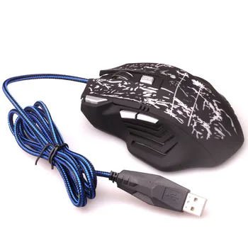 BASIX Profesionálne Káblové pripojenie Hernej Myši 5500DPI Nastaviteľné 7 Tlačidiel Kábel USB Optická Hráč Myši Myši Na Počítač PC, Notebook