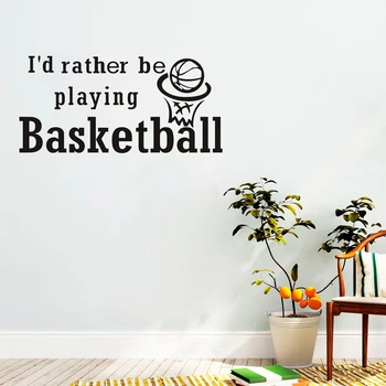 Basketbal Samolepiek na Stenu, Vymeniteľné Nepremokavé Odtlačkový Word Art Domova Pre TELOCVIČNI Pozadí Deti Chlapcov izba SA038B