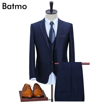 Batmo 2017 nový príchod kvalitnú módu blue business mužov je suis,svadobné šaty, oblek mužov,mužov bežné obleky,plus-veľkosť S-4XL