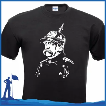 Baumwolle Herren Baumwoll T-Shirt deutsche Reichskanzler Bismarck Tee Košele Tričko Krátky Rukáv Topy