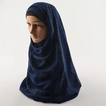 Bavlna moslimských hidžáb Nové,obyčajný hidžáb s kamienkami,bavlna hlavu šatku s klincami,šály a zábaly,šál,vedúci zábal obyčajný šatku