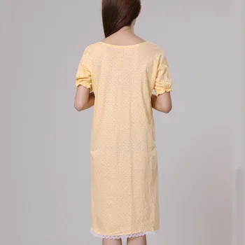 Bavlna nightgowns pre ženy lete sleepshirts 2018 nové jeseň tvaru ženského sleepwear dospievajúce dievča salónik zelená žltá