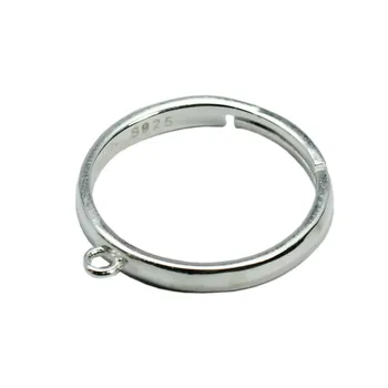 Beadsnice nastaviteľný krúžok kúzlo na nájdenie 925 steling striebro DIY prst prsteň slučky prstene, šperky ženy kola otvor 3 mm ID33487