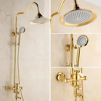 BECOLA dom a hotel inžinierstva Luxusné kúpeľňa so sprchou nastaviť Európska zlatá typ sprcha set Mosadz sprcha doprava Zadarmo BR-B8011L