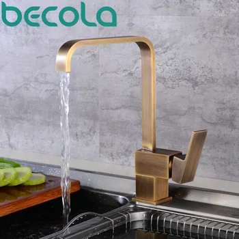Becola vodopád kuchyňa kohútikov vysokej kvality antique brass kuchynský mixér 360 otočná náustok umývadlo ťuknite B-015C