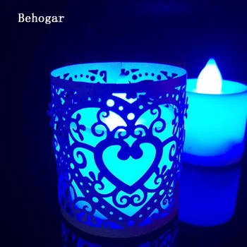 Behogar 50pcs Dekoratívne Papier Zábaly svietniky na Lampy Oscilácie LED Čaj Svetlo Svadobné Party Vianočný Stôl Dekorácie