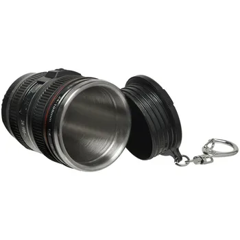 Behogar Mini Objektív Fotoaparátu Hrnček Pohár 24-105mm 1:1 Káva Coffe Šálku Čaju Cestovný Hrnček z Nerezovej Ocele s prívesok na Keyring Veko Copos