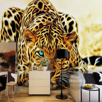 Beibehang 3d vlastnú tapetu domáce dekorácie, tapety obrázok obývacia izba 3d tapeta leopard zvierat pozadie fotografie nástenná maľba