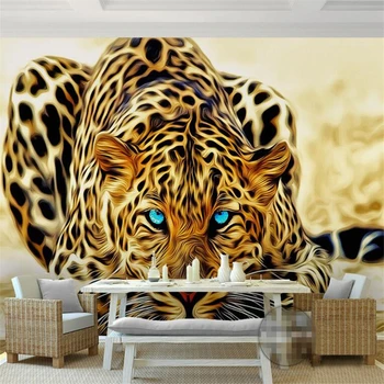 Beibehang 3d vlastnú tapetu domáce dekorácie, tapety obrázok obývacia izba 3d tapeta leopard zvierat pozadie fotografie nástenná maľba