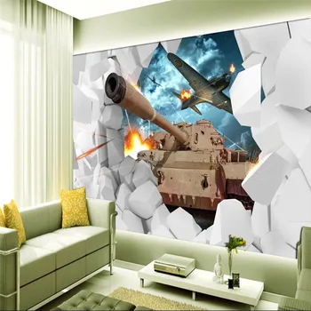 Beibehang abstraktných de parede nástenné maľby, tapety World of Tanks herňa mš cartoon dekorácie veľkú nástennú maľbu