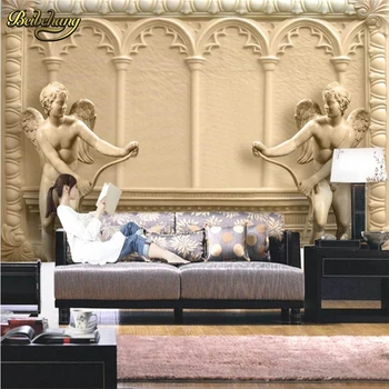 Beibehang Európskej little angel abstraktných de parede 3d foto tapety Umenie obývacia izba gauč posteľ, spálne, pozadia na stenu papier nástenná maľba