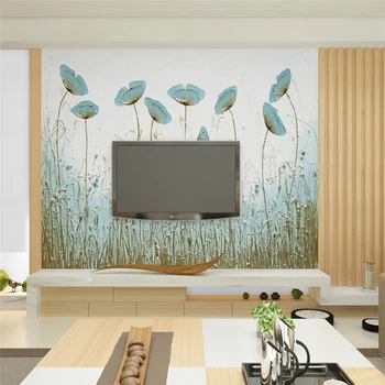 Beibehang Klasické abstraktných de parede 3d tapeta jednoduché maľovanie mint zelenej kvety, Nordic štýl, TV joj, stenu, papierové tapety