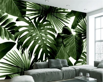 Beibehang Klasické retro tapety tropických dažďových lesov palm banán leaf obývacia izba TV interiéru stenu, tapety na steny, 3 d