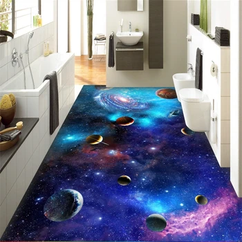 Beibehang Kozmického galaxy hviezdy Vlastné Fotografie Podlahy Tapety 3D Kúpeľni Podlahové nástenná maľba PVC samolepiace Podlahy Tapety 3d podlahy