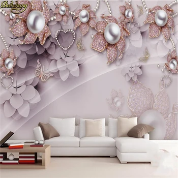 Beibehang Nádherné luxusné šperky kvety mäkké vyhovovali TV pozadie vlastné foto tapety veľké nástenné samolepky na stenu
