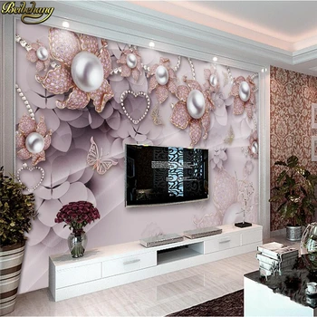 Beibehang Nádherné luxusné šperky kvety mäkké vyhovovali TV pozadie vlastné foto tapety veľké nástenné samolepky na stenu