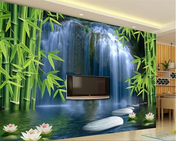 Beibehang stenu papier domova Borovicového lesa vodopád pozadí stenu, dekorácie, maliarstvo, priestor lotus 3D tapeta nástenná maľba