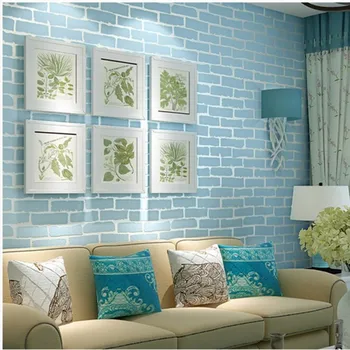 Beibehang stenu papier domova Moderné 3D tehla biela modrá plastický tapety roll pozadí stene obývacej izby, spálne, tapety