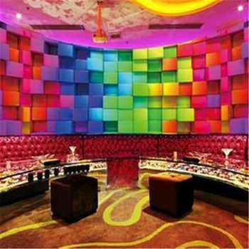 Beibehang stereoskopické 3d tapeta KTV bar Hotel tému izby veľké nástenné pozadie farebné tehly osobné tapety
