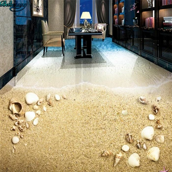 Beibehang Veľkú zákazku podlahy estetické pláži škrupiny kúpeľňa obývacia izba 3D dlažieb maliarske výtvarné maľba
